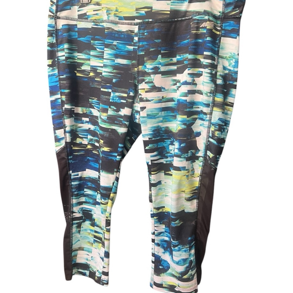 Avia Women's Athletic Shorts - Blue and Green Pattern